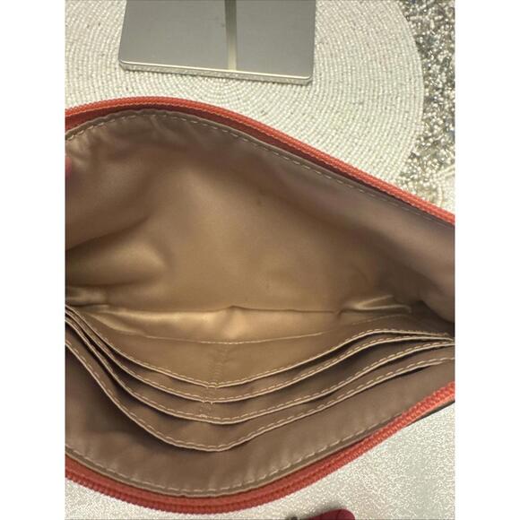 Coach Signature C Logo Wristlet Brown Tan Peach Leather W/ COA - Picture 9 of 9